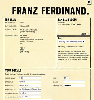 View Franz Ferdinand Fan Club