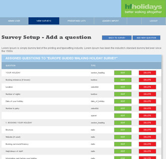 View HF Holidays - Dynamic Survey CMS